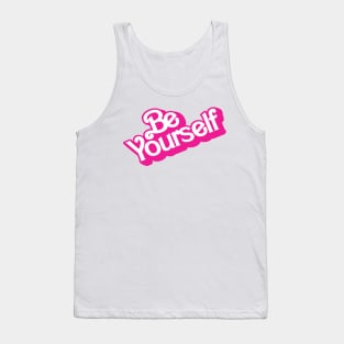 Be Yourself Barbiecore style logo design Tank Top